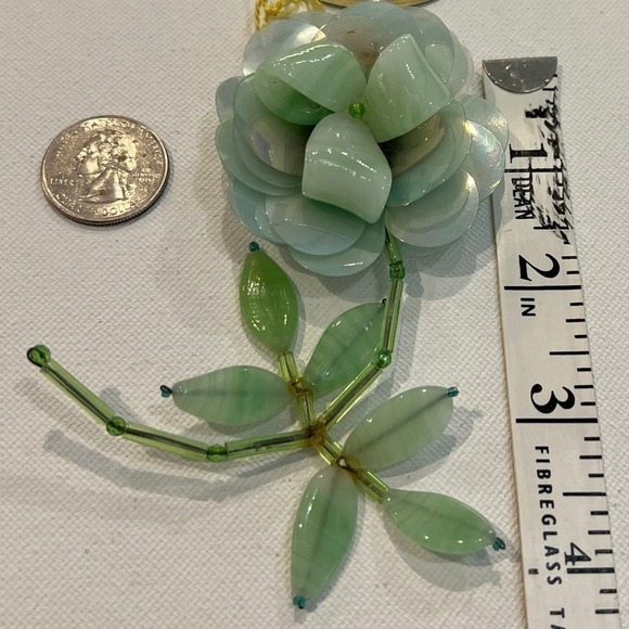 Mr. John Couturier Jewels Vintage Flower Brooch Green - Picture 5 of 9